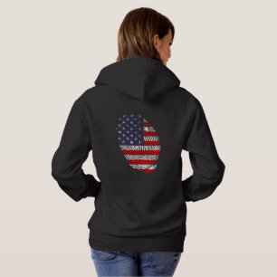 USA flag, flag of USA, American flag fingerprint, Hoodie