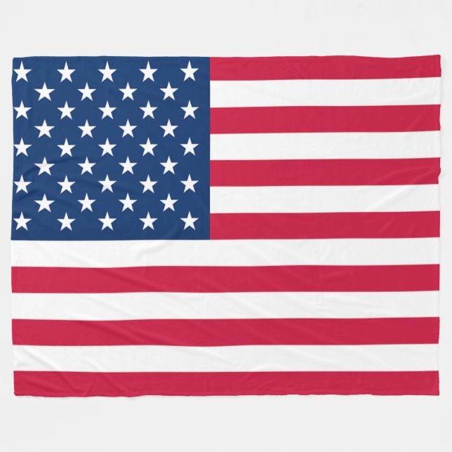 USA Flag Fleece Blanket United States of America (Front (Horizontal))