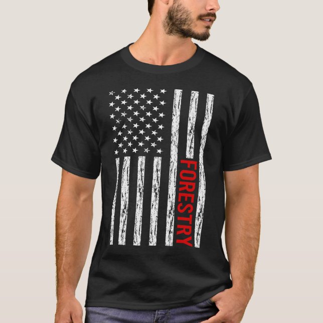 USA Flag Forestry T-Shirt (Front)