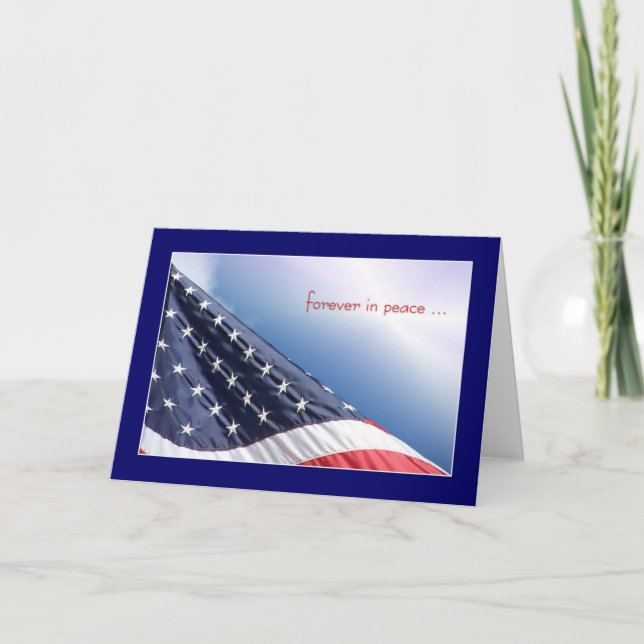 USA Flag - Forever in Peace Card (Front)