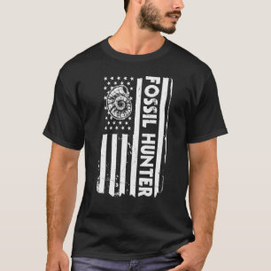 USA Flag Fossil Hunter America Fossil Hunting T-Shirt