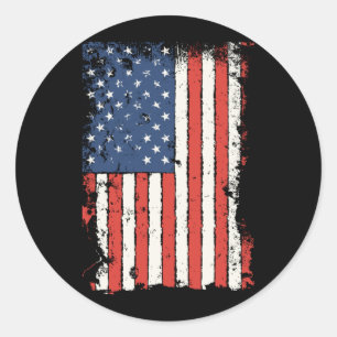 Usa Flag Fourth Of July Patriotic Aamerican Pride Classic Round Sticker