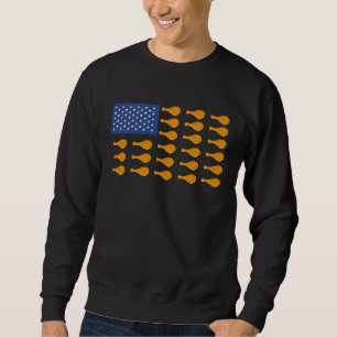 USA Flag Fried Chicken Outfit Fast Food America Sweatshirt