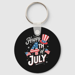 Usa Flag Funny Happy 4th Of July Outfits For Women Key Ring