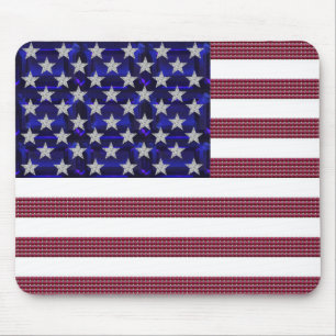 USA Flag Gemstone Art Mouse Pad