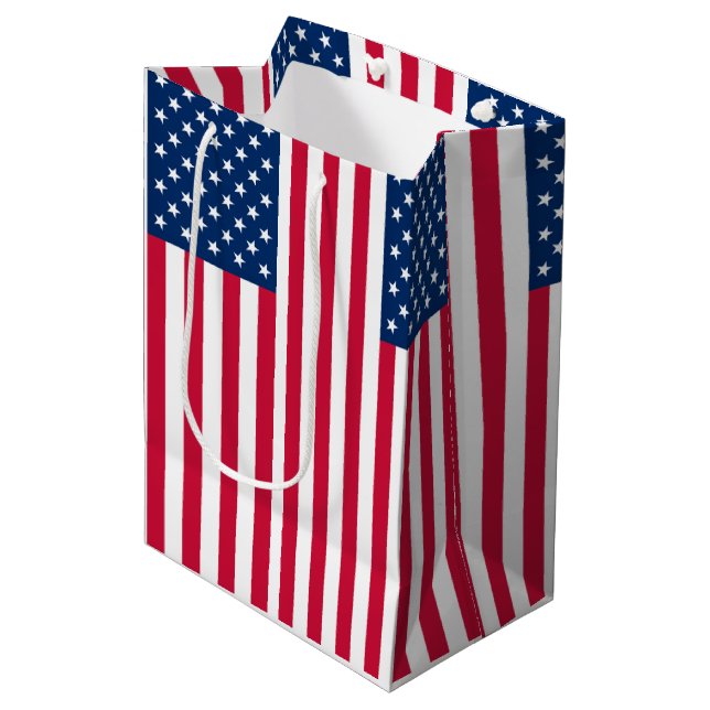 USA Flag Gift Bag (Front Angled)
