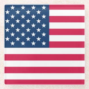 USA Flag Glass Coaster