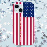 USA Flag Gold Monogram Patriotic American Stylish iPhone 15 Case<br><div class="desc">The American, Stars and Stripes, Old Glory, Star-Spangled Banner, USA flag, custom, personalised, beautiful elegant faux gold script / typography, name / monogram / initials, chic, sleek, stylish, form-fitting, featherlight, trendy, slim profile, lightweight, impact resistant, durable hard plastic, glossy finish Apple iPhone case. Simply enter your name / family name...</div>