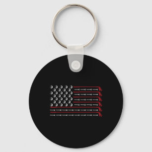 Usa Flag Golf Club Sport Gift America Golf  Key Ring