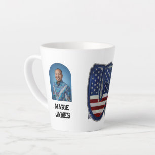 USA Flag Graffity Personalized Text Latte Mug