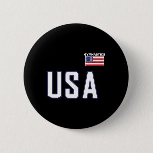 Usa Flag Gymnastics Team Cool Gym Equipment Men Wo 6 Cm Round Badge
