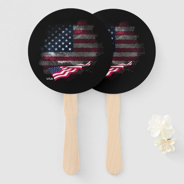 USA flag Hand Fan (Front and Back)