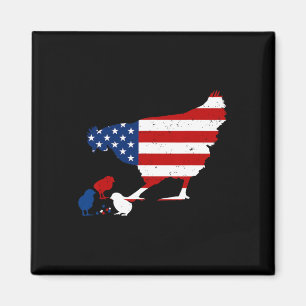 Usa Flag Happy 4th Of July Patriotic Farmer Magnet