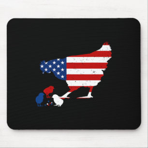 Usa Flag Happy 4th Of July Patriotic Farmer Mouse Pad