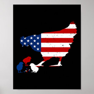 Usa Flag Happy 4th Of July Patriotic Farmer Poster