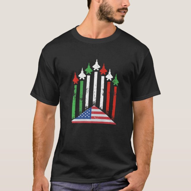 USA Flag Have The Italian Roots Proud Italy Flag A T-Shirt (Front)
