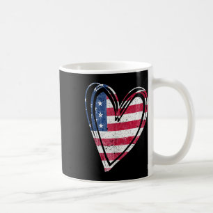 Usa Flag Heart American Patriotic Armed Forces Coffee Mug