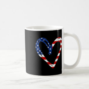 Usa Flag Heart American Patriotic Armed Forces Coffee Mug