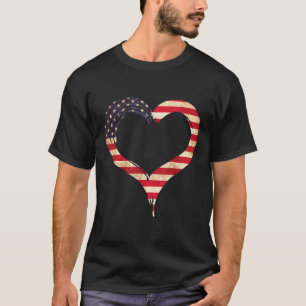 Usa Flag Heart American Patriotic Memorial Day _1 T-Shirt