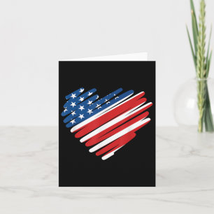 Usa Flag Heart American Patriotic Memorial Day Card