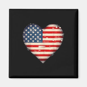 Usa Flag Heart American Patriotic Memorial Day Magnet