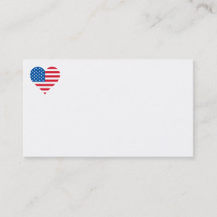 Usa Flag Heart Business Cards