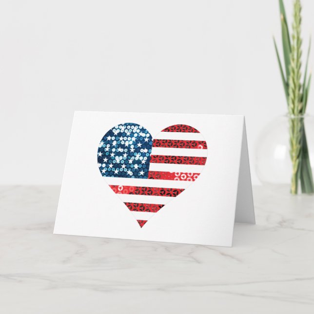 usa flag heart card (Front)