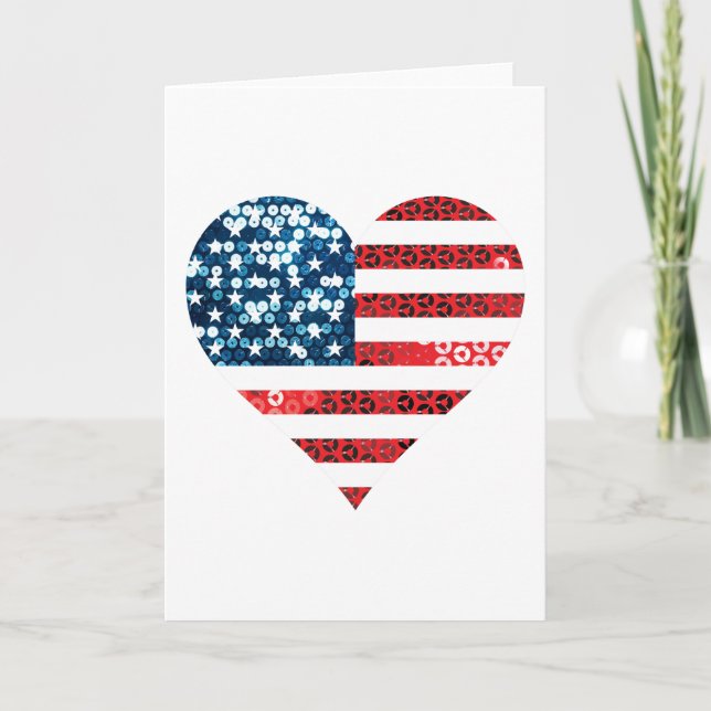 usa flag heart card (Front)