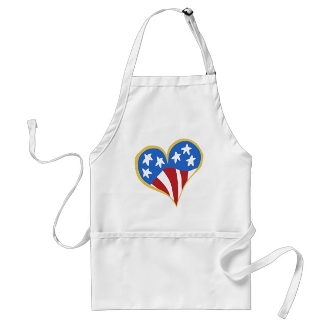 USA Flag Heart Chef's apron (Front)