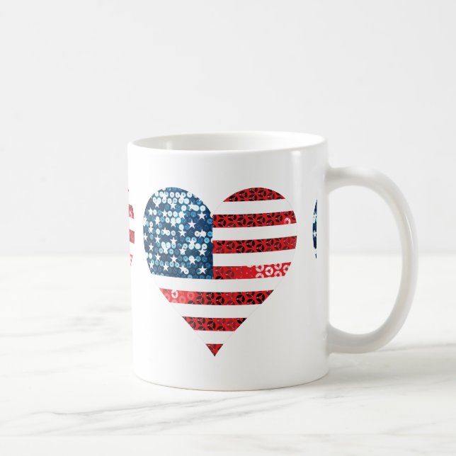 usa flag heart coffee mug (Right)