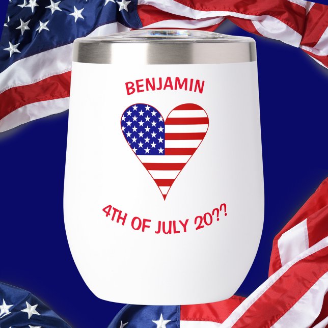 USA Flag Heart Funky Personalised (Creator Uploaded)