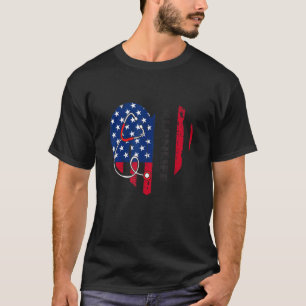 Usa Flag Heart Lpn Life Stethoscope Patriotic 4th T-Shirt