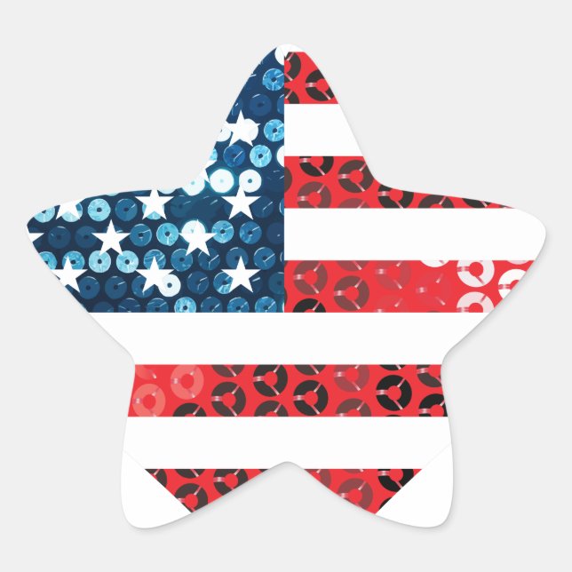 usa flag heart star sticker (Front)