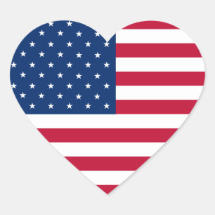 USA Flag Heart Sticker