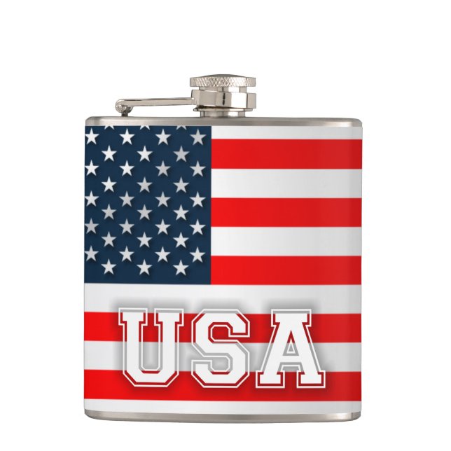 USA Flag Hip Flask (Front)