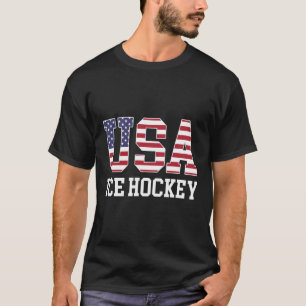 Usa Flag Hockey Player - American Usa Ice Hockey T-Shirt
