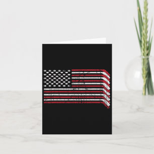 Usa Flag Hockey Sticks American Pride 4th Of July  Card