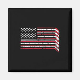 Usa Flag Hockey Sticks American Pride 4th Of July Magnet