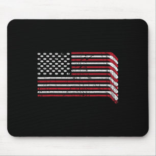 Usa Flag Hockey Sticks American Pride 4th Of July Mouse Pad