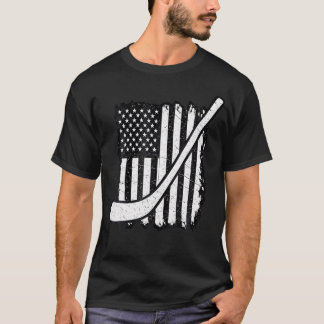 Usa Flag Hockey Sticks American Pride 4Th Of July T-Shirt