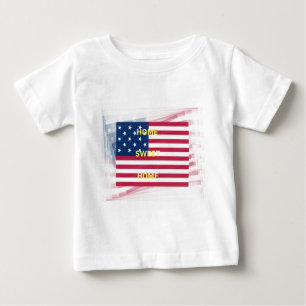 USA Flag "Home Sweet Home" Art Print Baby T-Shirt