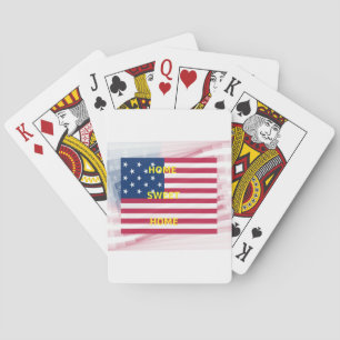 USA Flag "Home Sweet Home" Art Print Playing Cards