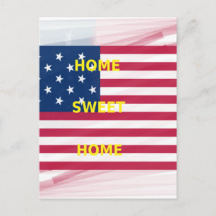 USA Flag "Home Sweet Home" Art Print Postcard