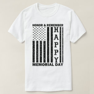 Usa Flag Honour Remember Happy Memorial Day Funny T-Shirt