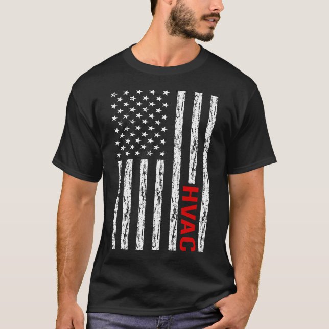 USA Flag HVAC T-Shirt (Front)