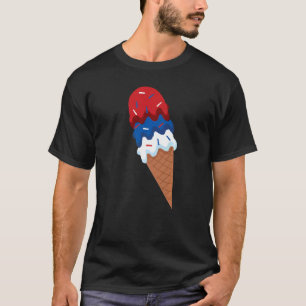 Usa Flag Ice Cream  Independence 4th Of July Graph T-Shirt