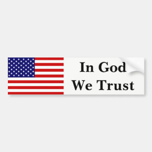 USA Flag In God We Trust bscnt Bumper Sticker