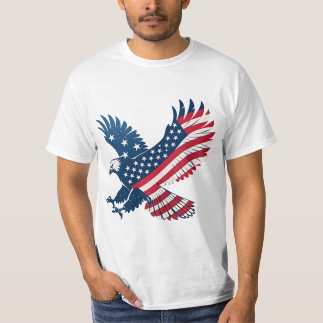 USA Flag in Shape of an Eagle T-Shirt (Front)