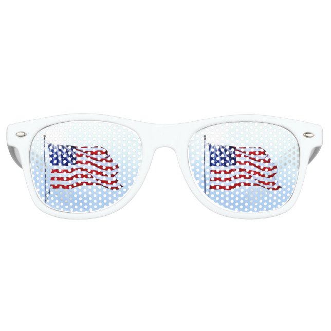 Usa flag in the wind retro sunglasses (Front)