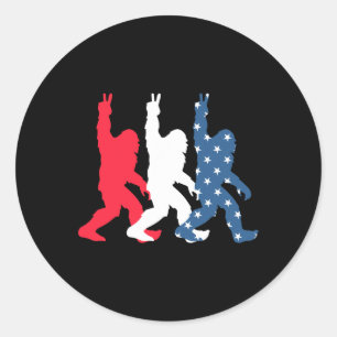 Usa Flag - Independence Day - Patriotic 4th July Classic Round Sticker